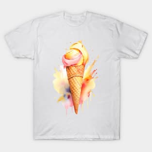 Vibrant double scoop ice cream cone T-Shirt